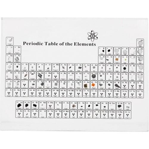 Acrylic Periodic Table Display With Real Elements Kids Teaching School Day Birthday Gifts Chemical Element Display Home Decor