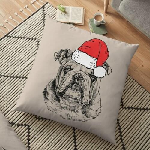English Bulldog Santa christmas Cushion Cover Pillowcase 2020 Christmas Decorations For Home Xmas Noel Ornament Happy New Year