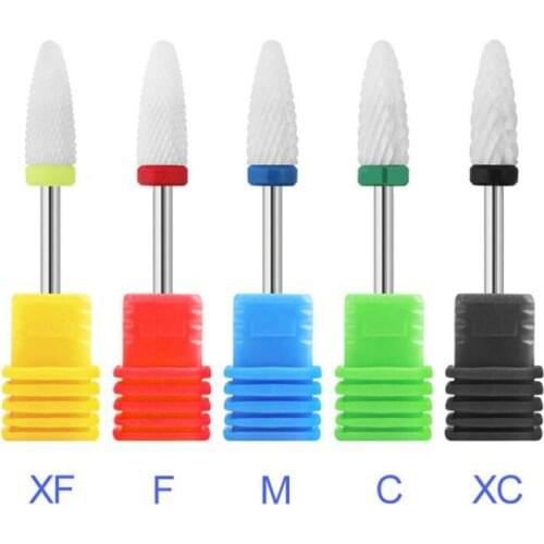 Electric Nail Drill Machine Drill Bits Ceramic Cuticle Clean Burr Nail Drill Bit Rotary Milling Cutter For Manicure Pedicure