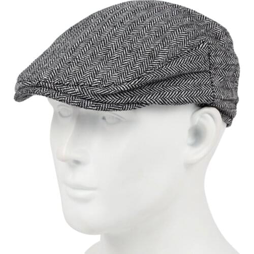 Character grid style beret hats fashion outdoor windproof cold hat mens and womens universal cap cotton warm caps