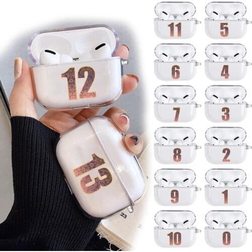For Apple AirPods Pro Wireless Bluetooth Earphone Case Clear Number Series Protective Cover Earphone Accessories Skin