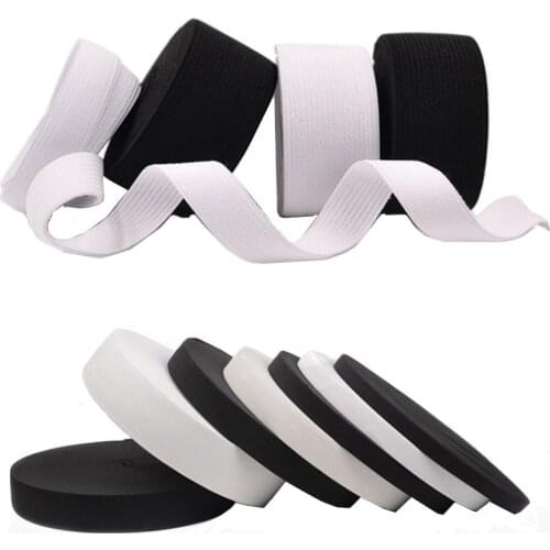 5yards/lot Flat Wide Black White Sewing Elastic Rubber Band Nylon Webbing garment sewing accessories AA8277