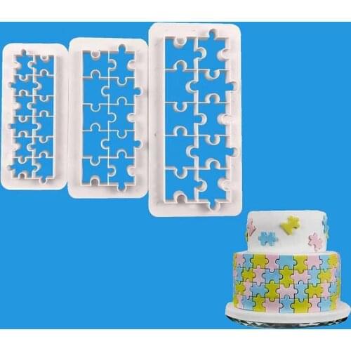 Puzzle Mold Mousse Fondant Ice Cube Mould Pudding Candy Soap Candle Molds Baking Cake Decoration Tool
