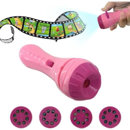 Projector Toy Flashlight Sleep Bedding Story Early Developing Toy Animal Slide For Infants Children Kids