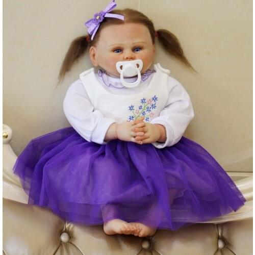 20" girl doll reborn Exquisite silicone reborn babies girls toys 100% handmade bebe alive boneca para meninas