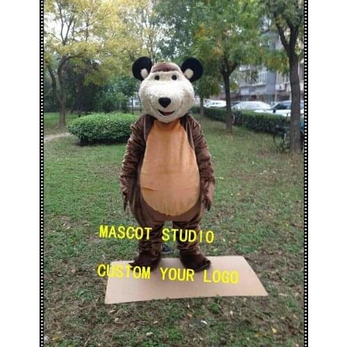 Hot Sale Cosplay Bear Mascot Costume Party Game Dress Outfit Advertising Halloween Adult Free Shipping