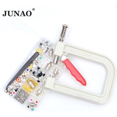 JUNAO 10 Mold 8mm Claw Rhinestone Stone Machine Pearl Beads Machine Rivet Fixing Machine DIY Crafts Tools For Clothes Decoration