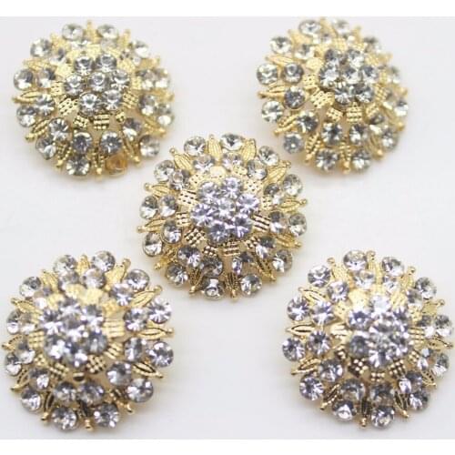 2018 25mm 1" Washable New Shank Rhinestone Embellishments Diy Decoration Metal Button Crafts For Clothing Free Shipping 5pcs