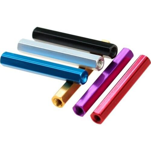 10Pcs Hex Coupling Nuts M2.5 Aluminum Alloy Hexagon Female Sleeve Rod Bar Stud Long Nuts Length 6mm-60mm