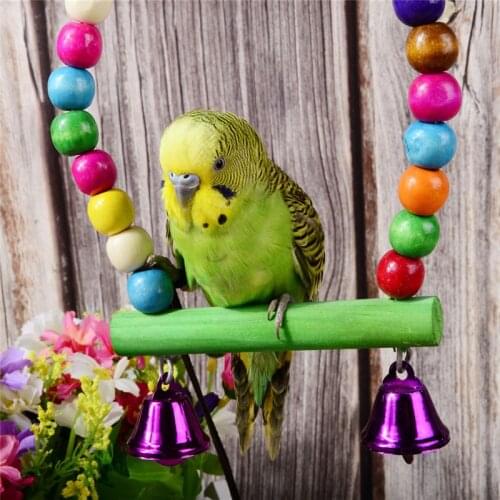 Colorful Parrot Nibble Toy Set Suspension Bridge Chain Pet Bird Chew Toy Pet Cage Decoration Pet Supplies