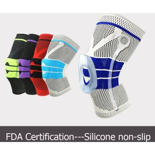 Powful Silicone Knee Pads Strap Knee Braces For Joints Support Meniscus Compression Arthritis Knee Pads For Protection Sport