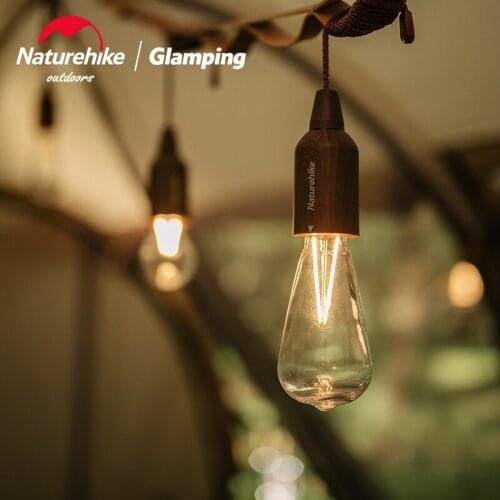 Naturehike 24-Hour Lighting Camp Lamp IP44 Rainproof Outdoor Party Decorative Bulb 2styles Charging Mode Retro Tent Pull Lamp