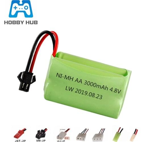 4.8v 3000mah NiMH Battery For Rc toys Cars Tanks Robots Gun Boat 4.8v Rechargeable Battery 4* AA Battery Pack 1pcs to 10pcs