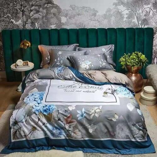 New home textile 4- piece set 60s digital printed long staple cotton bedding trend large edition series