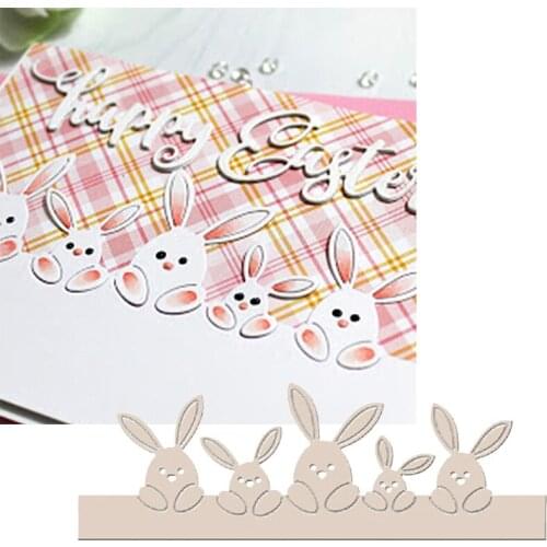 Adorable Rabbits Metal Cutting Dies Stencils 2020 Rabbits Dies Scrapbooking Embossing Crafts Cards