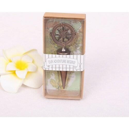Retro Compass Wine Stopper Gifts Kitchen Tool Wedding Favors Gifts for Guests Event Party Supplies