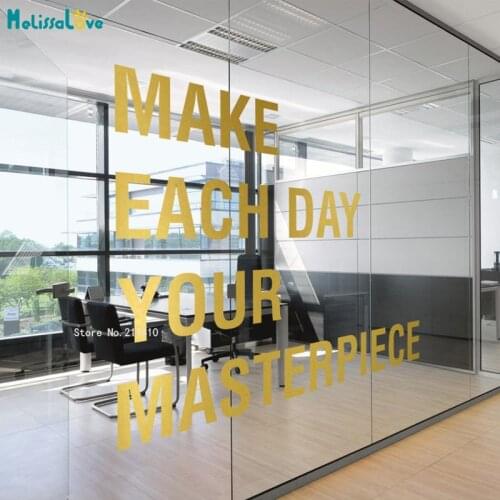 Make Eachday Your Masterpiece Office Wall Stickers Decor Quote Removable Simple Words Murals YT6214