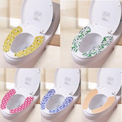 Toilet Seat Cover Home Decoration Toilet Lid Pad 1 Pair Warm Soft Non-woven Fabrics Bathroom Closestool Seat Cover