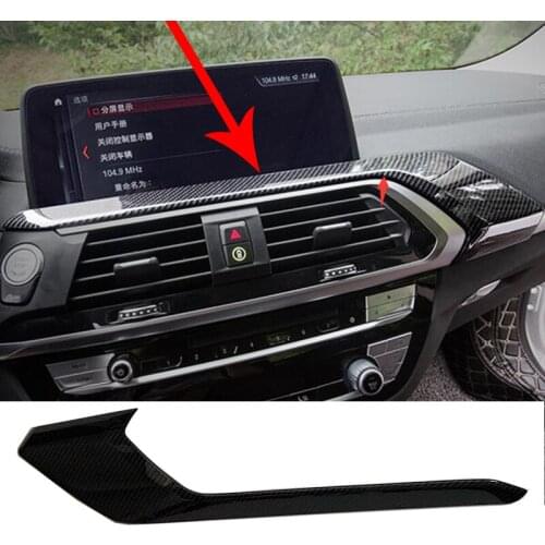 Car-styling ABS Carbon Fiber Interior Middle Console Panel Cover Trim For BMW X3 G01 2018 2019