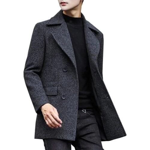 Winter wool coat men Wool & Blends Thick Woolen Coats Casual Fashion Jacket Casaco Masculino Palto Peacoat Overcoat Men N23MF21