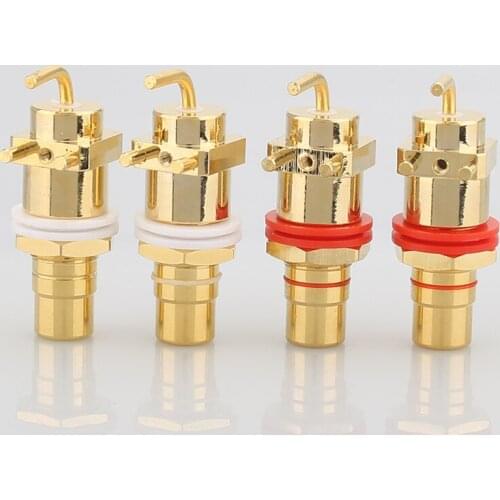 10pieces High Quality Gold Plated RCA Socket HIFI RCA Socket RCA JACK Adapter