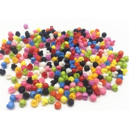 1000pcs Mixed 6mm Round Shank Plastic Buttons Mini Tiny Sewing Accessories DIY Embellishments Scrapbooking