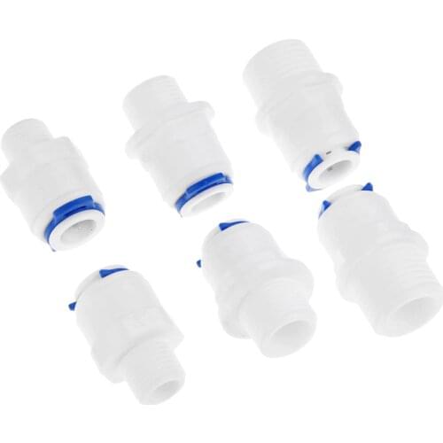 2Pcs 3/8" OD Hose RO Water Straight Pipe Fittings 1/4" 1/2" 3/8" BSP Male Plastic Straight Quick Connector System Water Purifies