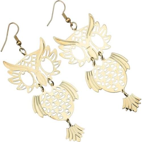 2020 New Fashion Owl Hollow Metal Dangle Earrings Trendy Simple Vintage Drop Earrings for Women Girls Jewelry Party