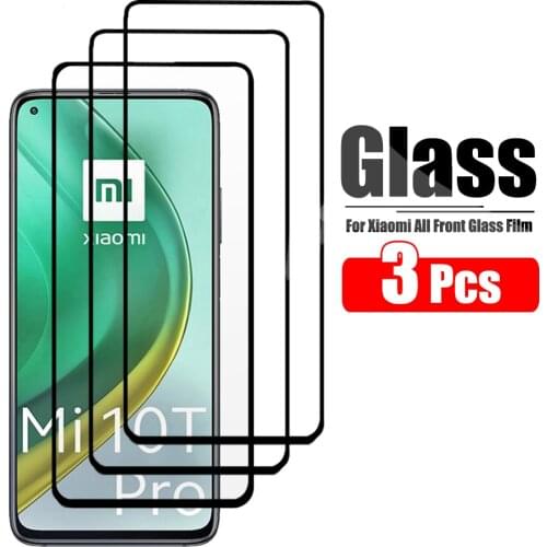 3 Pcs Protective Glass For Xiaomi Mi 10T Pro Note 10 Lite Screen Protector On Xiomi Ksiomi MI10 T 9T Tempered Glas Front Film