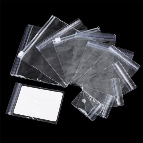 50pcs PVC Self Sealing Plastic Jewelry Zip Lock Bags Thick Clear Ziplock Earrings Packaging Storage Bags