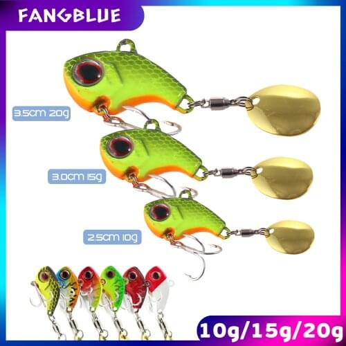 6Pcs 10g/15g/20g Spinner Fishing Lure With Swivel VIB Fishing Bait Fast Sinking For Bass Long Casting Fishing Tackle 2021