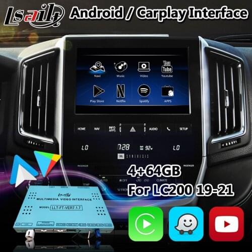 Lsailt Android Carplay Interface For Toyota Land Cruiser LC200 2019-2020 Year With 4+64 GB PX6 Youtube HDMI