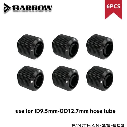 Barrow 4pcs/6pcs THKN-3/8-B03, 3/8"ID*1/2"OD 10x13mm Soft Tube Fittings, G1/4" Fittings For Soft Tubes