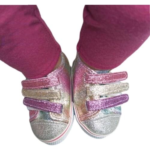 Sequins 7cm Shoes Fits 18 inch Doll 43CM baby Dolls sneacker Reborn Baby Doll shoes for girl doll boots