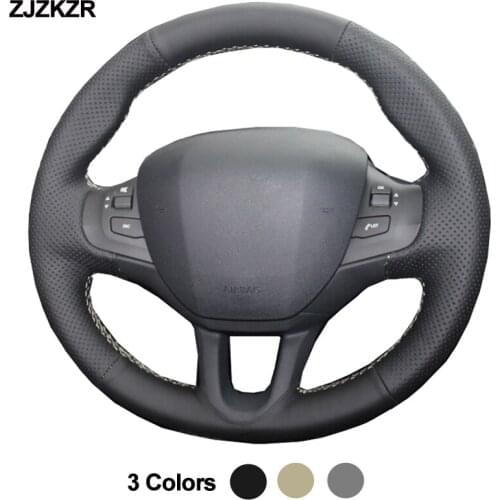 Car Auto Steering-Wheel Cover For Peugeot 208 2011 2012 2013-2019 Peugeot 2008 2013 - 2018 2019 Stuurhoes Funda Volante Volant
