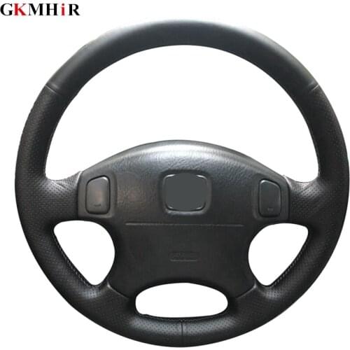 Black Artificial Leather Car Steering Wheel Cover for Honda CRV CR-V 1997-2001 Accord 6 1998-2002 Odyssey 1998-2001 Prelude