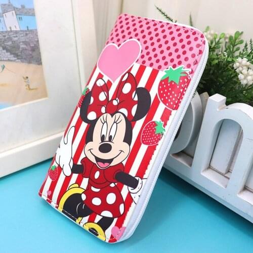 Disney Mickey mouse Wallet Cartoon Children Pu Cartoon Card Holder Girl Boy Clutch kid Frozen Elsa coin purse