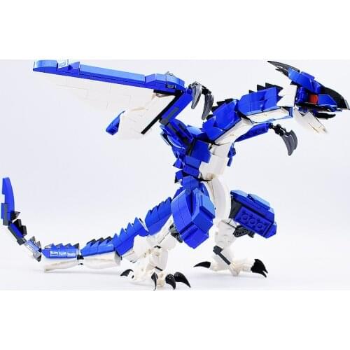DIY MOC DIY Dragon Model Small Particle Building Blocks Educational Toy Model Toy 21*33*39cm
