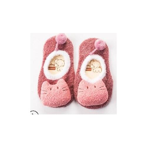 0-5 Years Babys Cute Animal Anti Slip Slipper Socks Warm Plush Indoor Soft Sole Toddler Shoe Socks for Infant Baby