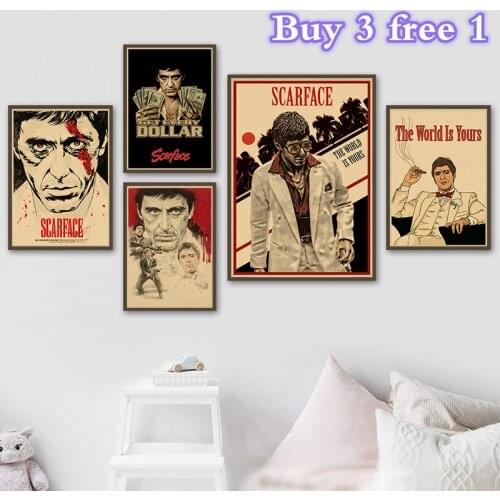 Scarface Movie Kraft Paper Poster Picture Decorative for Living Room Home Decor