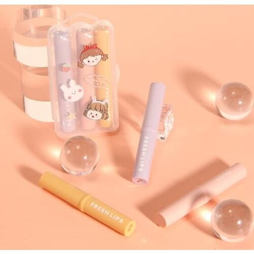 3Pcs/Set Lipstick Cute Light Misty Velvet Matte Lipstick Waterproof Long Lasting Lip Tint Glaze Pen Beauty Makeup Cosmetic TSLM1