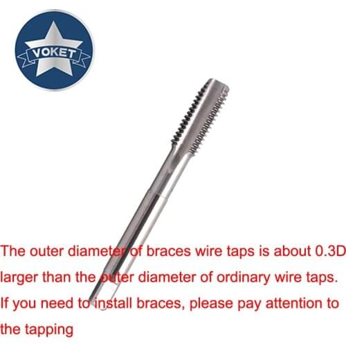 VOKET HSSE STI Insert Right Braces Hand Tap ST UNC 2-56 4-40 6-32 8-32 10-24 10-32 Machine Screw Thread Taps