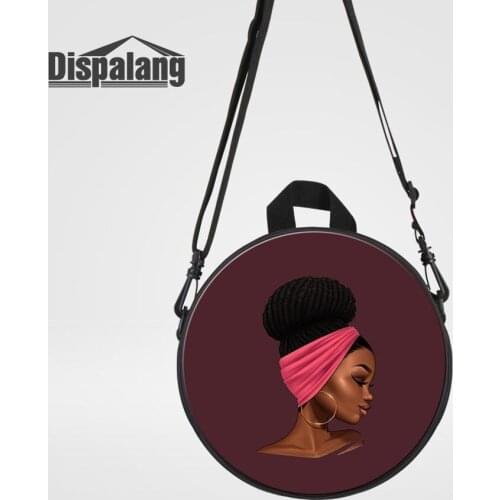 Dispalang Mini Round Bagpack African Girl Printed Messenger Bag For School Women Crossbody Handbag Girl Multufuncional Schoolbag