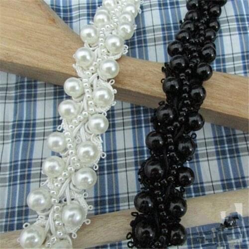 Hot-selling clearance sale 2cm wide pearl diy handmade beaded lace trim laciness clothes collar decoration, DIY craft