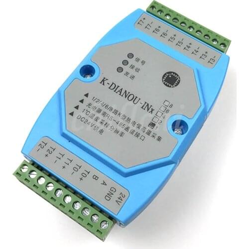 Type K thermocouple temperature acquisition and measurement module MODBUS RTU protocol photoelectric isolation 485 networking