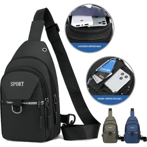 Mens Chest Bag Anti-theft Crossbody Bag Sport Sling Bag Travel Waist Pack