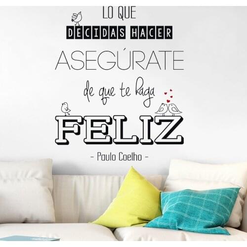 Wall Decals Lo Que Decidas Hacer Asegurate Spanish Quotes Stickers Poster Vinyl Bedroom Livingroom Mural Home Decoration RU2158