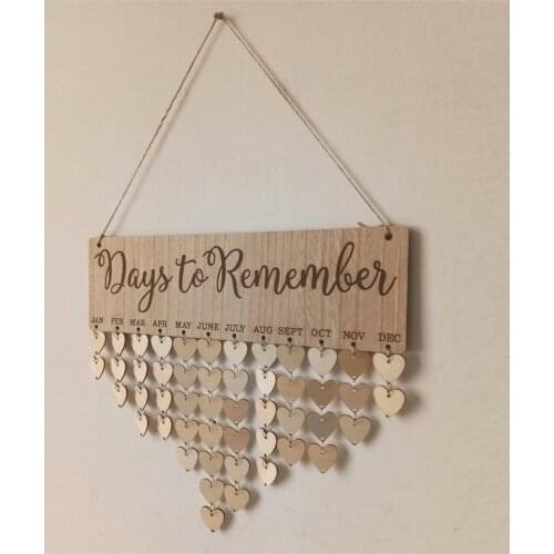 Chritsmas Birthday Special Days Reminder Board Home Hanging Decor Wooden Calendar Board Hanging Ornament New Year Decoration