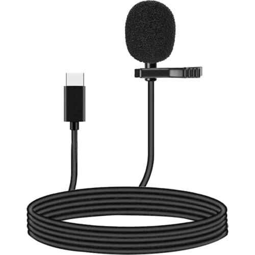 USB Type-C Lavalier Microphone for Android Omnidirectional Lapel Microphone Kit for Audio Video Recording for YouTube Interview