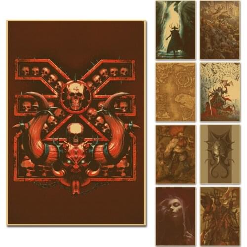 Choas Gods Poster 30x45cm Wall Decor Knight Slayer Retro Big Kraft Paper Posters Vintage Decorative Art Painting Home Decor